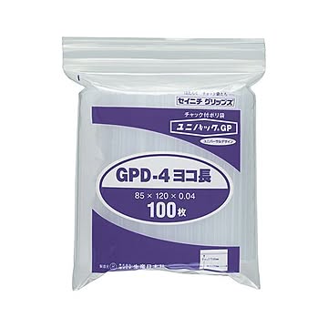 （まとめ） セイニチ ユニパックGP ヨコ長タイプヨコ120×タテ85×厚み0.04mm GPD-4ヨコナガ 1パック（100枚） 【×10セット】