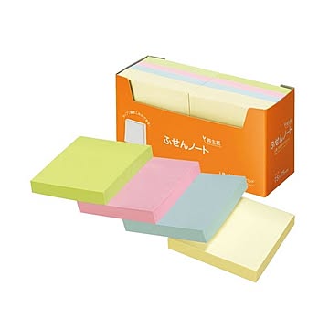 (まとめ) スガタ ふせん ノート 75×75mm 4色 P7575 1パック(10冊) 【×5セット】