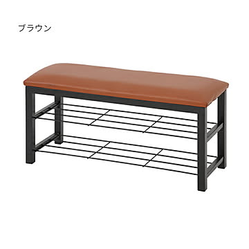 あずま工芸 エントランスベンチ 組立式 幅800x奥行300x高さ400mm ブラウン