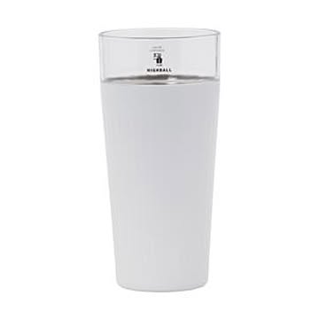 24個セット 保冷 ハイボールタンブラー/ハイボールカップ 500ml ホワイト メモリ付き ステンレス製 〔プレゼント〕