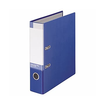 (まとめ) ライオン事務器 レバーアーチファイル A4タテ 2穴 470枚収容 背幅74mm 青 No.1083 1冊 【×10セット】