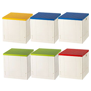 霜山 6点セット 収納ボックス ブロック 折りたたみ 青×2 緑×2 赤×1 黄×1
