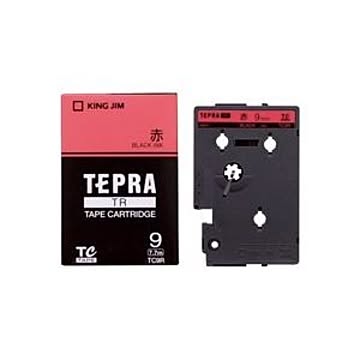 （まとめ）キングジム テプラTRテープ TC9R 赤に黒文字 9mm×3セット