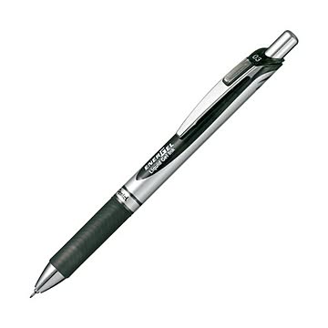 (まとめ) ぺんてる ゲルインクボールペンノック式エナージェル 0.3mm 黒 （軸色 シルバー） BLN73-A 1本  【×50セット】