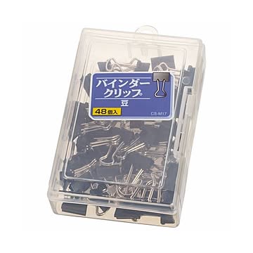 (まとめ) ライオン事務器 バインダークリップ 豆口幅13mm CS-M17 1ケース（48個） 【×30セット】