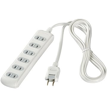 バッファロー(サプライ) 2ピン式電源タップ 6個口タイプ シャッター付 1m ホワイト BSTAPSH2610WH