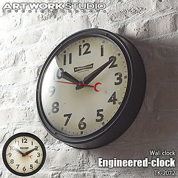 Engineered-clock エンジニアードクロック TK-2072 時計 掛け時計 ウォールクロック スイーブムーブメント アナログ 電池式 直径35cm スチール ガラス