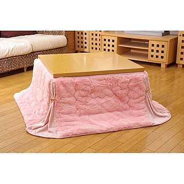 薄掛け こたつ布団 【単品 ピンク 180×180cm】 省スペース 折りたたみ収納可 肌触り抜群 フィラメント 〔リビング〕