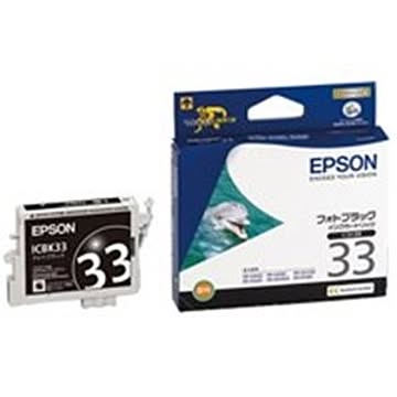(業務用4セット) EPSON エプソン インクカートリッジ 純正 ICBK33 フォトブラック(黒)