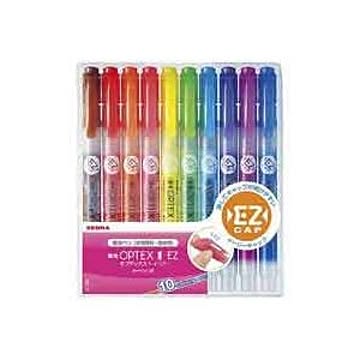 (業務用50セット) ZEBRA ゼブラ 蛍光ペン 蛍光オプテックス1 EZ 【10色セット】 つめ替え式 WKS11-10C
