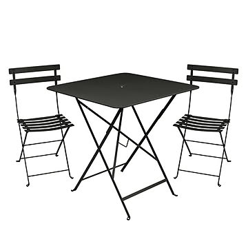 ビストロ スクエアテーブル71Hとチェア2脚セット(7色) Fermob/bistro oland