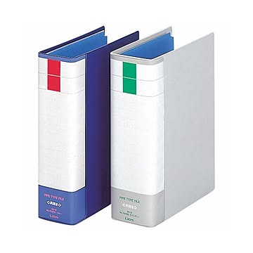 (まとめ) ライオン事務器 パイプ式ファイル(環境)両開き B5タテ 500枚収容 50mmとじ 背幅71mm ブルー No.755RK 1冊 【×10セット】