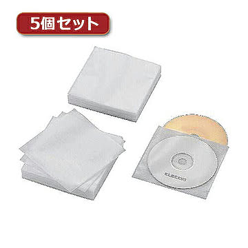 5個セットエレコム Blu-ray・CD・DVD対応不織布ケース CCD-NWB120WHX5 管理No. 4589452986774