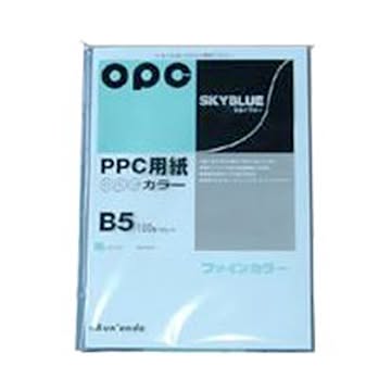 （まとめ） 文運堂 ファインカラーPPC B5判 カラー327 スカイブルー 100枚入 【×10セット】