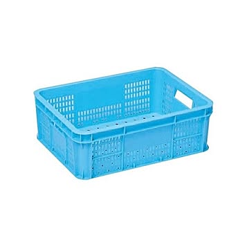 【10個セット】 リステナー/網目コンテナボックス ブルー メッシュ構造 〔みかん 果物 野菜等収穫 保管 保存 物流〕【代引不可】