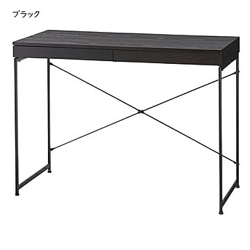 東谷 END-331BK パソコンデスク 引き出し付き スチール ブラック