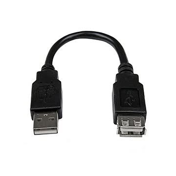 （まとめ）StarTechUSB2.0延長アダプタケーブル 15cm USB A(オス)-USB A(メス) ブラック USBEXTAA6IN1本【×10セット】