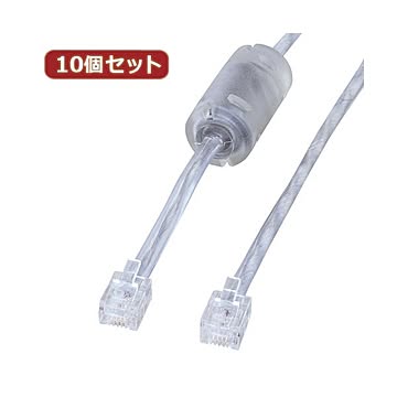 10個セット サンワサプライ コア付シールドツイストモジュラーケーブル TEL-FST-02N2 TEL-FST-02N2X10