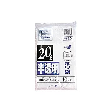 （まとめ）積水フィルム 積水 20型ポリ袋 半透明 W-20 N-1046 1パック（10枚）【×30セット】