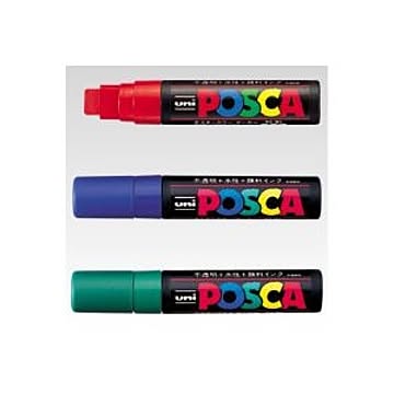 （まとめ） 三菱鉛筆 ユニ ポスカ 極太角芯（15mm） PC-17K.24 黒 1本入 【×5セット】