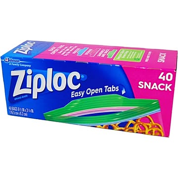 【Ziploc】 スナックバック 40P 【3個セット】 ジッパー付き 〔キッチン 台所〕