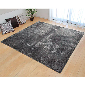 イケヒコ・コーポレーション シャギー調ラグ ラルジュ 3958709 約185×185cm グレー