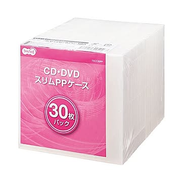 （まとめ）TANOSEE5mm厚スリムCDPPケース 1パック(30枚)【×5セット】