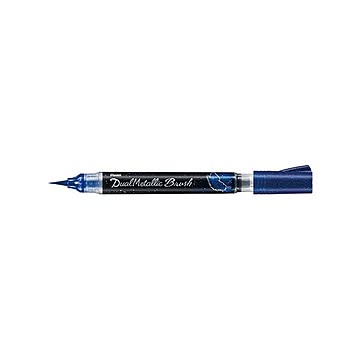 （まとめ） ぺんてる デュアルメタリックブラッシュ ブルー+メタリックグリーン 【×10セット】