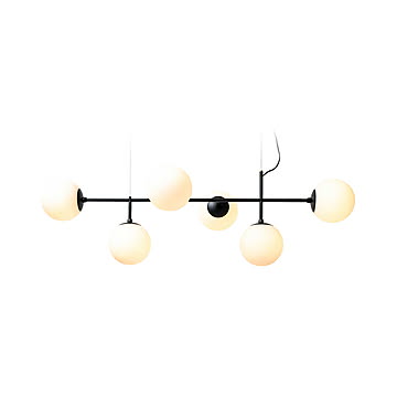 AMPERSAND FACTORY アンパサンドファクトリー Globe 6 BK グローブ6 ブラック / ペンダントライト ペンダントランプ 天井照明 吊下げ照明 LED球対応 〜40W×6灯