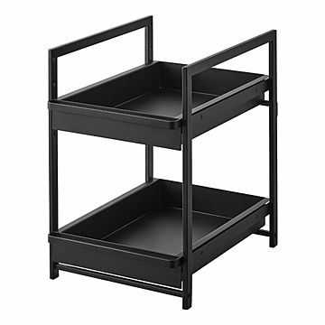 tower タワー (山崎実業) シンク下スライドラック 2段 Under-Sink Rack with Pull-Out Shelf 収納 棚 キッチン 洗面台 ランドリー スチール ストック収納