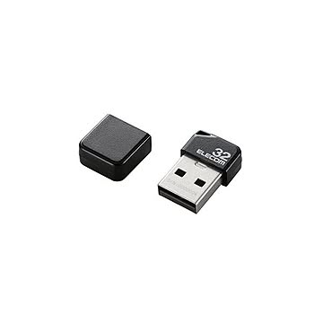 【5個セット】 エレコム USBメモリ/USB2.0/小型/キャップ付/32GB/ブラック MF-SU2B32GBKX5