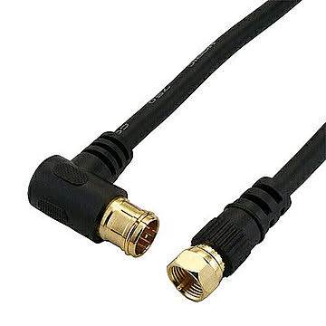 5個セット アンテナケーブル 0.5m ブラック L字差込式/ネジ式コネクタ AC05-446BKX5 管理No. 4589452993673