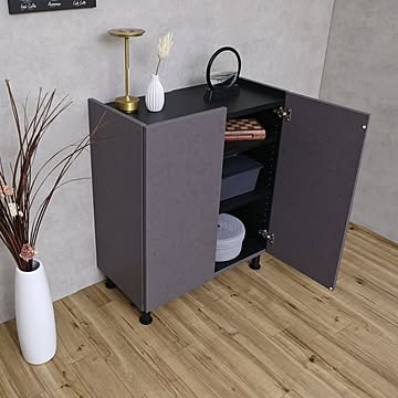 キャビネット 2列 塗り壁調 収納家具 扉 幅約70cm 組立家具 木製 日本製 MD-8570T