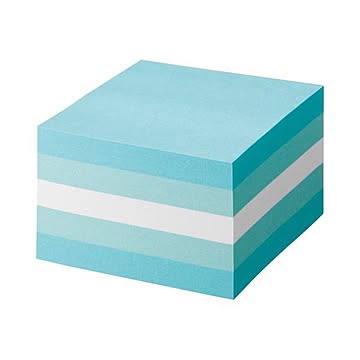 (まとめ) TANOSEE ふせん カラーブロック 75×75mm パステルブルー 1冊 【×10セット】