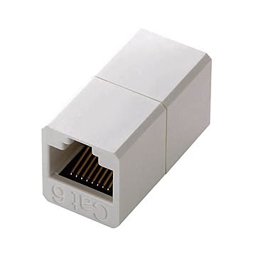 (まとめ) エレコム コンパクトRJ45延長コネクタ カテゴリー6用 LD-RJ45JJ6Y2 1個  【×10セット】