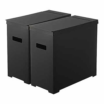 tower タワー(山崎実業) シンク下蓋付きゴミ箱 (2個組) UNDER SINK TRASH CAN WITH LID 45リットル ゴミ箱 ごみ箱 フタ付き 折り畳み式 持ち運び カット加工可