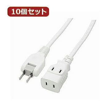 YAZAWA 10個セット 耐トラ付タップ2個口 Y02201WHX10 管理No. 4560352868711