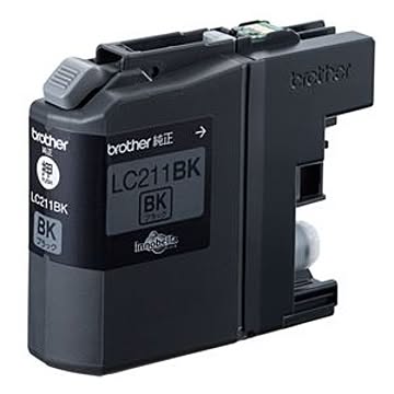 （まとめ） ブラザー BROTHER インクカートリッジ 黒 LC211BK 1個 【×4セット】