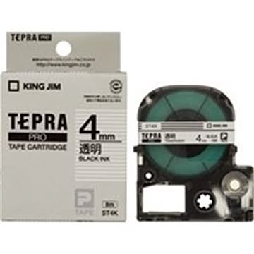 (業務用50セット) キングジム テプラPROテープ/ラベルライター用テープ 【幅：4mm】 ST4K 透明に黒文字