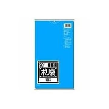 （まとめ）日本サニパック ポリゴミ袋 N-91 青 90L 10枚【×10セット】
