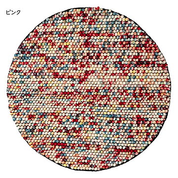 マット 手織り ポコポコ 直径90cm 萩原