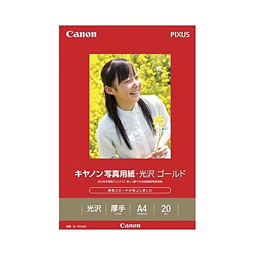 （まとめ） キャノン Canon 写真用紙・光沢 ゴールド 印画紙タイプ GL-101A420 A4 2310B006 1冊（20枚） 【×4セット】