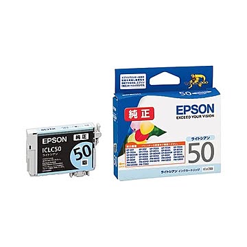 （まとめ） エプソン EPSON インクカートリッジ ライトシアン ICLC50 1個 【×4セット】