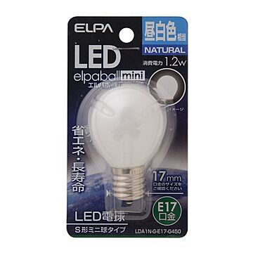 （まとめ） ELPA LED装飾電球 S形ミニ球形 E17 昼白色 LDA1N-G-E17-G450 【×10セット】