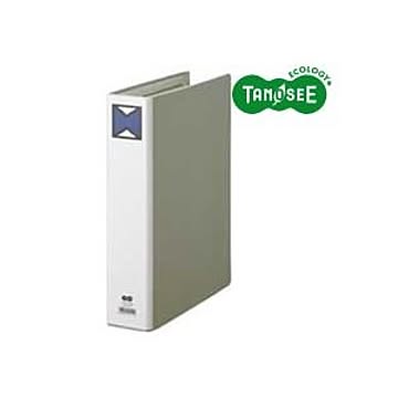 （まとめ）TANOSEE パイプ式ファイル 片開き A4タテ 50mmとじ グレー 30冊