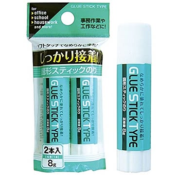 しっかり接着!固形スティックのり8g 2本入 32-716 【12個セット】