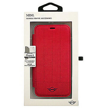 MINI 公式ライセンス品 iPhoneX専用 PUレザー手帳型ケース PC Transparent Booktype Case 管理No. 4526397964603