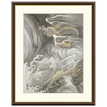 額絵 雲龍図 円山応挙 61x49.5cm 三幸