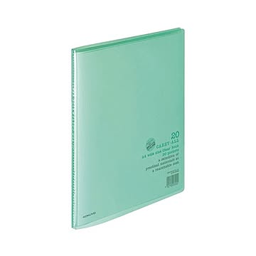 コクヨ クリヤーブックキャリーオール固定式 A4ワイド 20ポケット 背幅11mm 緑 ラ-3G 1セット10冊