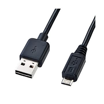 (まとめ)サンワサプライ 両面挿せるマイクロUSBケーブル(MicroB) KU-RMCB2×5セット